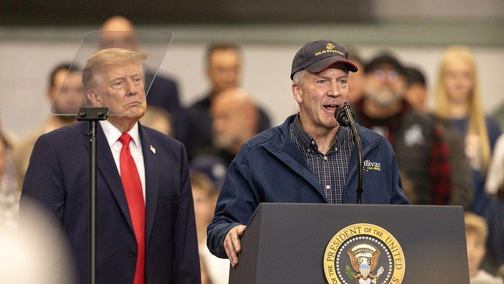 Dan Sullivan and President Trump at a rally in Alaska.