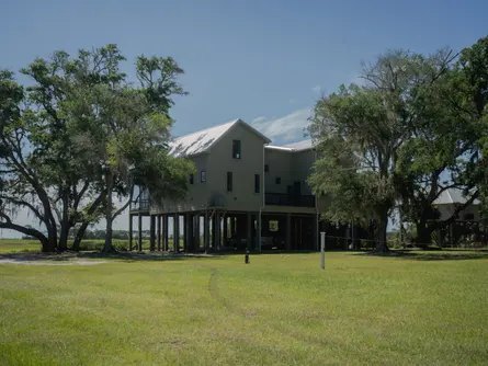 Large house on green grass