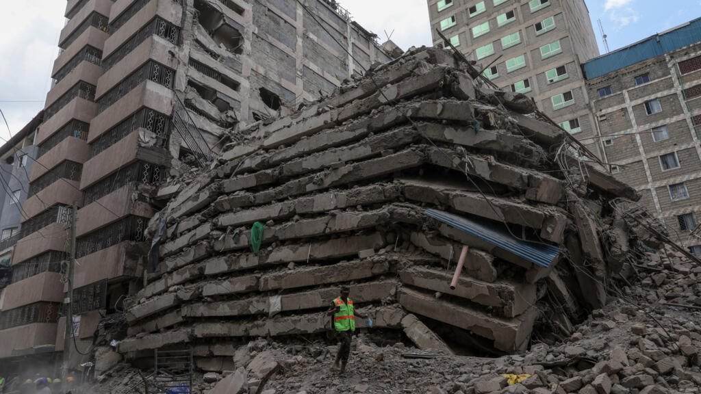 A tall building in Nairobi has collapsed while under construction